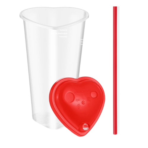 Vaso plástico de corazón