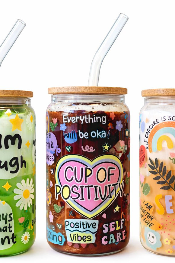 Vaso de Vidrio motivacional